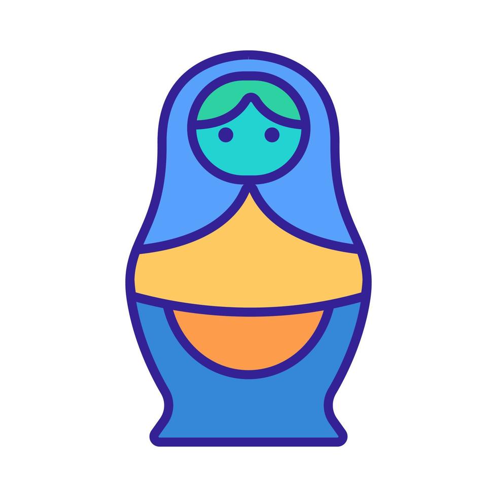 vecteur d'icône matreshka. illustration de symbole de contour isolé