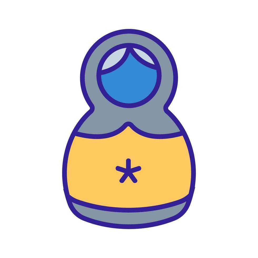 vecteur d'icône matreshka. illustration de symbole de contour isolé