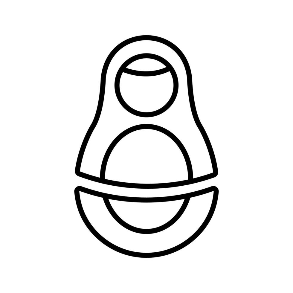 vecteur d'icône matreshka. illustration de symbole de contour isolé