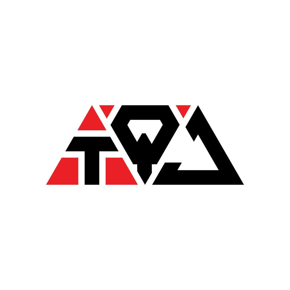 création de logo de lettre triangle tqj avec forme de triangle. monogramme de conception de logo triangle tqj. modèle de logo vectoriel triangle tqj avec couleur rouge. logo triangulaire tqj logo simple, élégant et luxueux. tqj