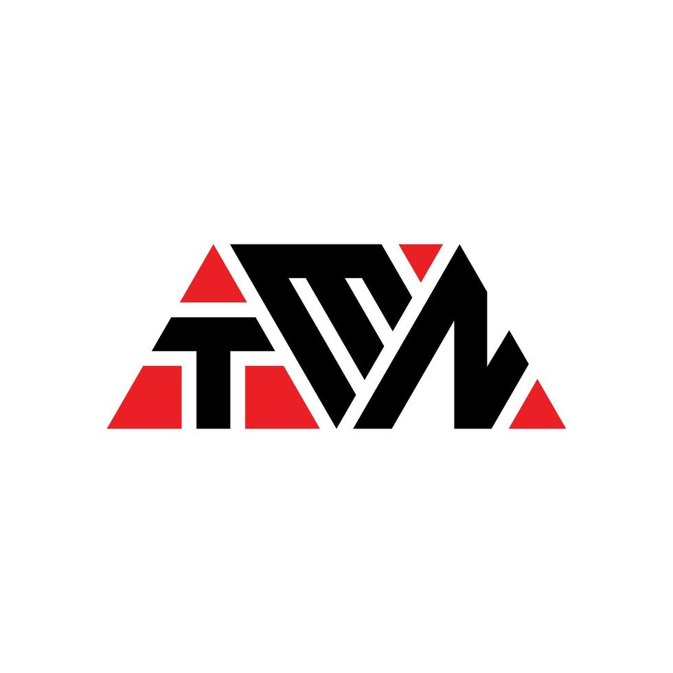 création de logo de lettre triangle tmn avec forme de triangle. monogramme de conception de logo triangle tmn. modèle de logo vectoriel triangle tmn avec couleur rouge. logo triangulaire tmn logo simple, élégant et luxueux. tmn