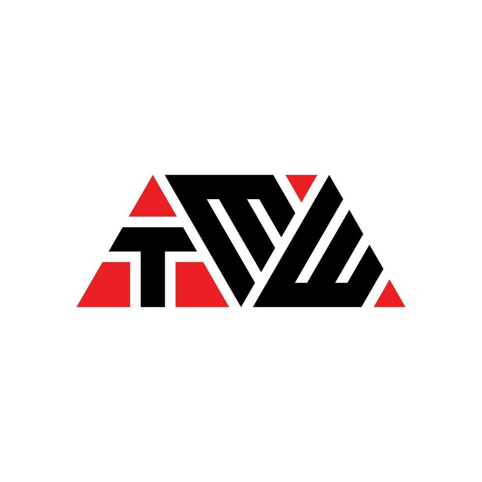 création de logo de lettre triangle tmw avec forme de triangle. monogramme de conception de logo triangle tmw. modèle de logo vectoriel triangle tmw avec couleur rouge. logo triangulaire tmw logo simple, élégant et luxueux. tmw