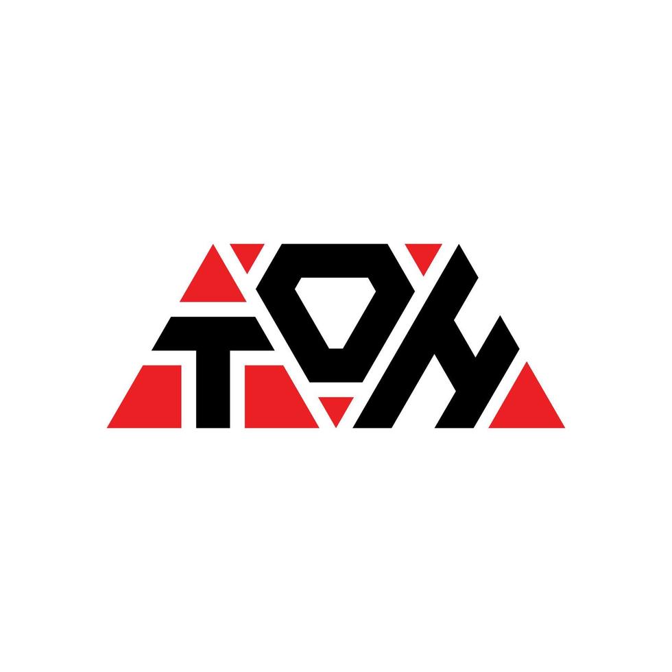 création de logo de lettre triangle toh avec forme de triangle. monogramme de conception de logo triangle toh. modèle de logo vectoriel triangle toh avec couleur rouge. logo triangulaire toh logo simple, élégant et luxueux. toh