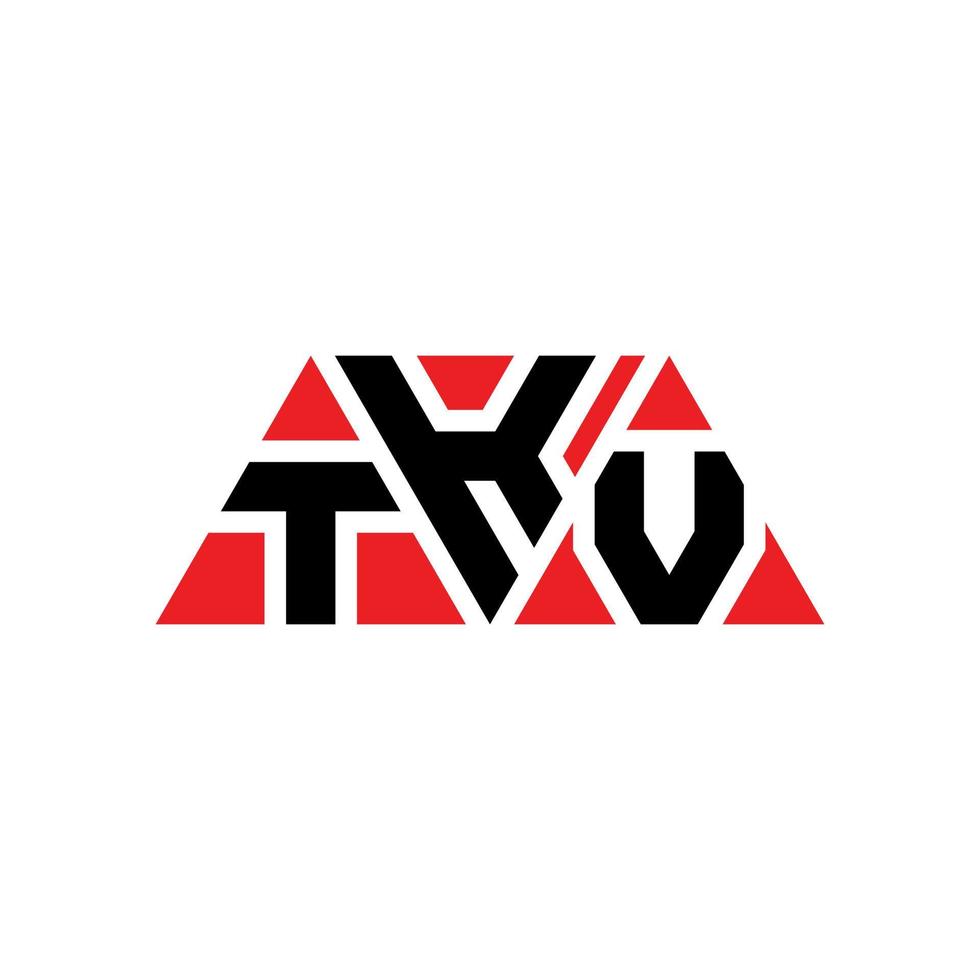 création de logo de lettre triangle tkv avec forme de triangle. monogramme de conception de logo triangle tkv. modèle de logo vectoriel triangle tkv avec couleur rouge. logo triangulaire tkv logo simple, élégant et luxueux. tkv