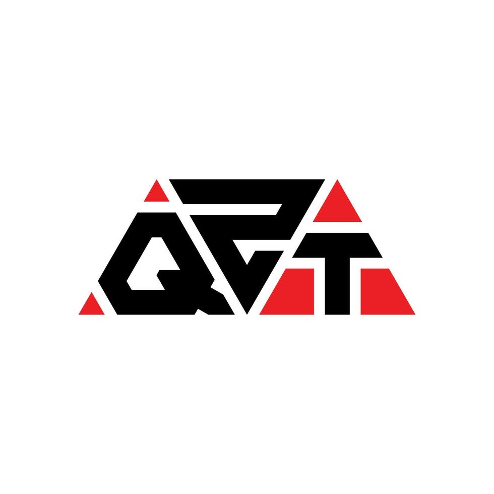 création de logo de lettre triangle qzt avec forme de triangle. monogramme de conception de logo triangle qzt. modèle de logo vectoriel triangle qzt avec couleur rouge. qzt logo triangulaire logo simple, élégant et luxueux. qzt