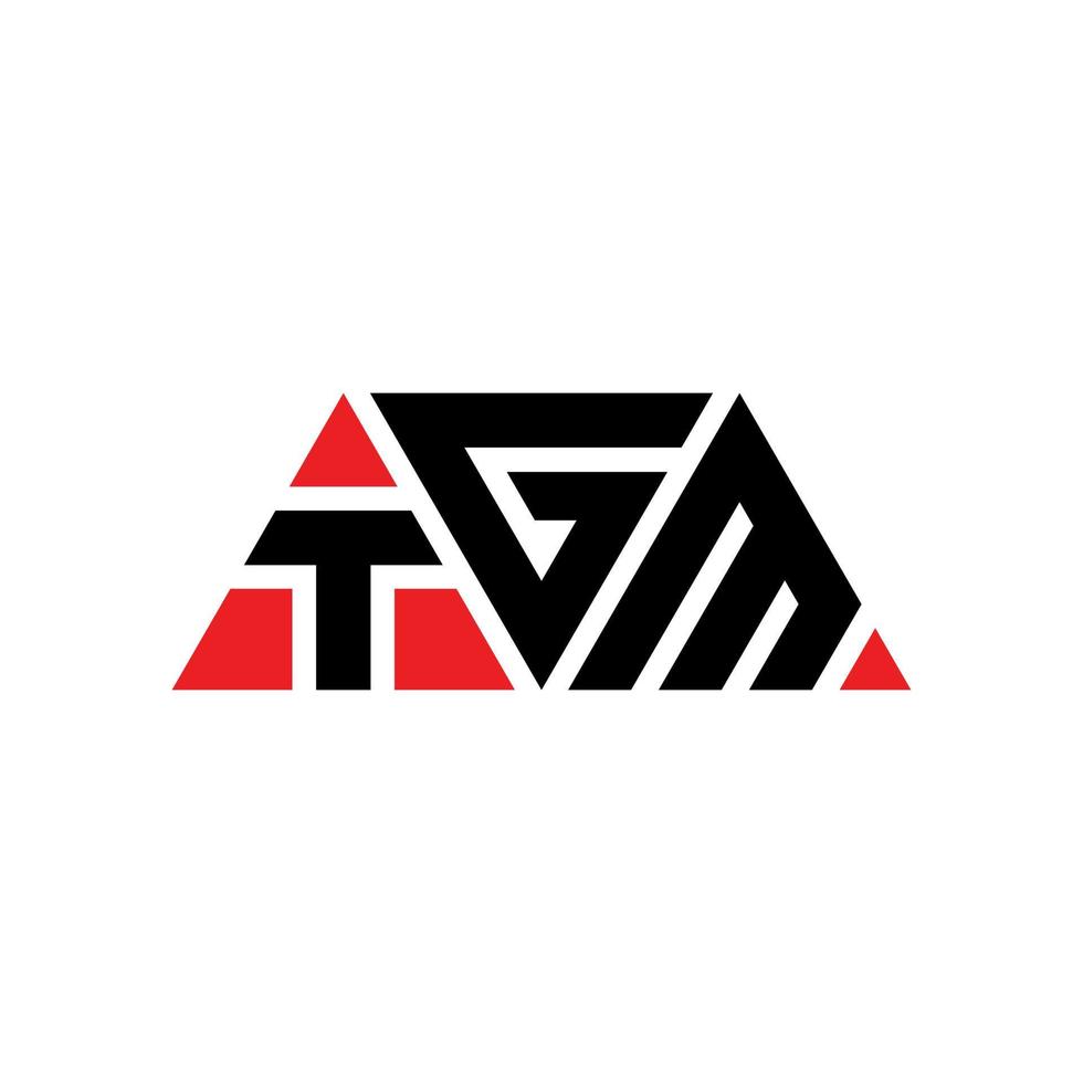 création de logo de lettre triangle tgm avec forme de triangle. monogramme de conception de logo triangle tgm. modèle de logo vectoriel triangle tgm avec couleur rouge. logo triangulaire tgm logo simple, élégant et luxueux. tgm