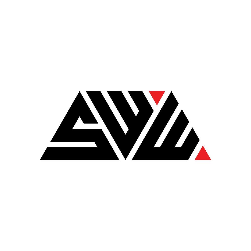 création de logo de lettre triangle sww avec forme de triangle. monogramme de conception de logo triangle sww. modèle de logo vectoriel triangle sww avec couleur rouge. logo triangulaire sww logo simple, élégant et luxueux. sww