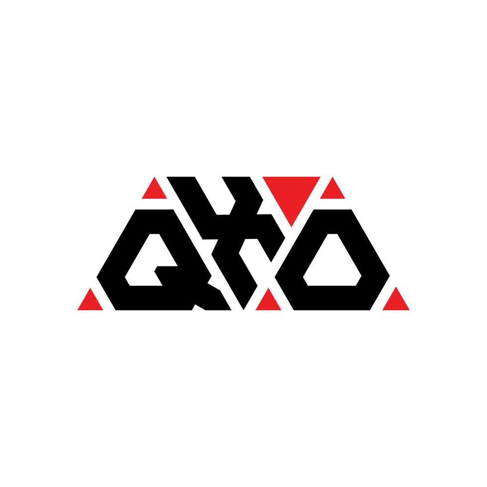 création de logo de lettre triangle qxo avec forme de triangle. monogramme de conception de logo triangle qxo. modèle de logo vectoriel triangle qxo avec couleur rouge. logo triangulaire qxo logo simple, élégant et luxueux. qxo