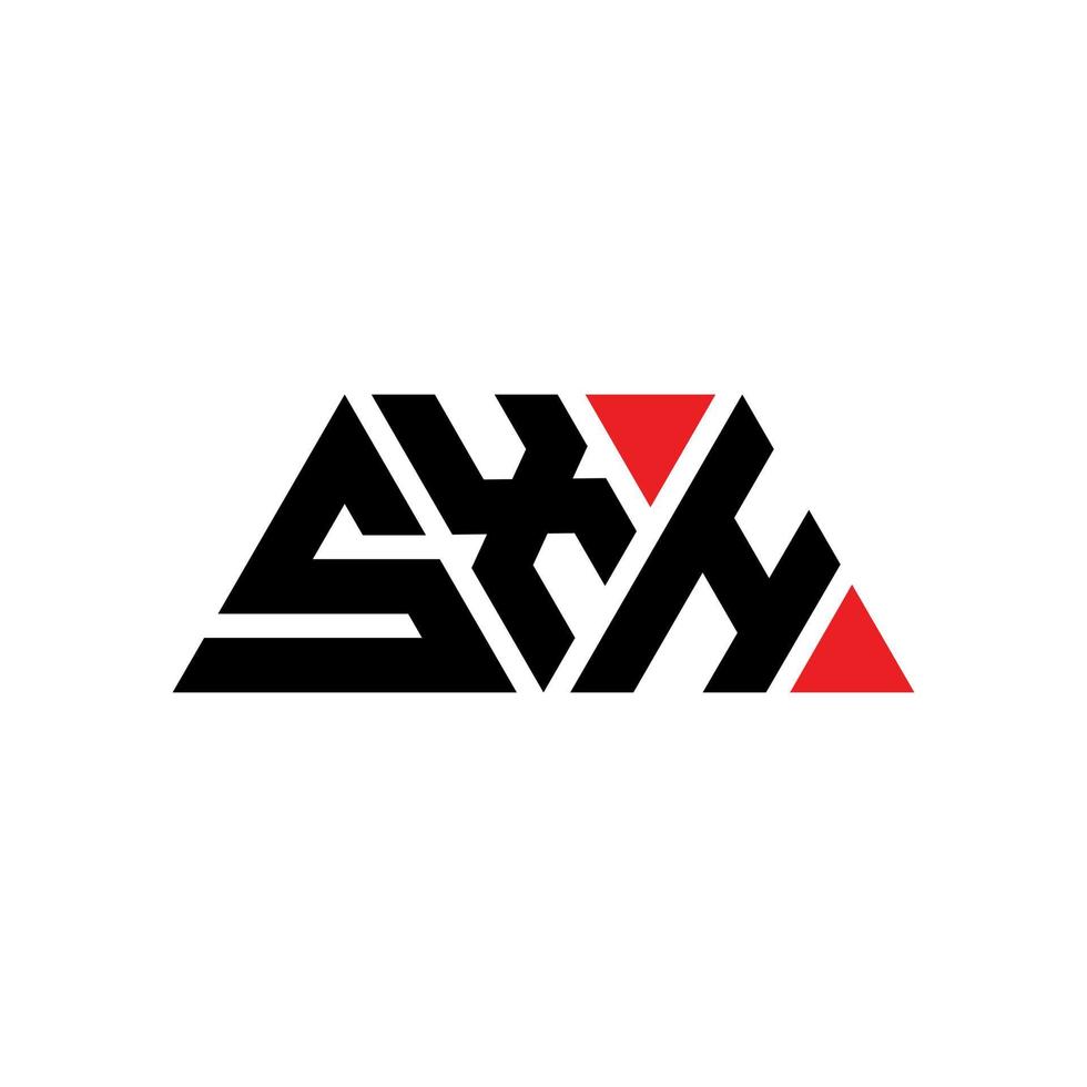 création de logo de lettre triangle sxh avec forme de triangle. monogramme de conception de logo triangle sxh. modèle de logo vectoriel triangle sxh avec couleur rouge. logo triangulaire sxh logo simple, élégant et luxueux. sxh