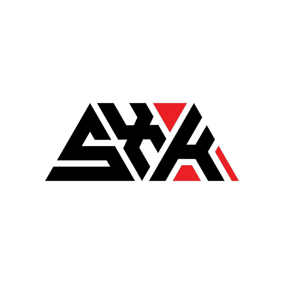 création de logo de lettre triangle sxk avec forme de triangle. monogramme de conception de logo triangle sxk. modèle de logo vectoriel triangle sxk avec couleur rouge. logo triangulaire sxk logo simple, élégant et luxueux. sxk