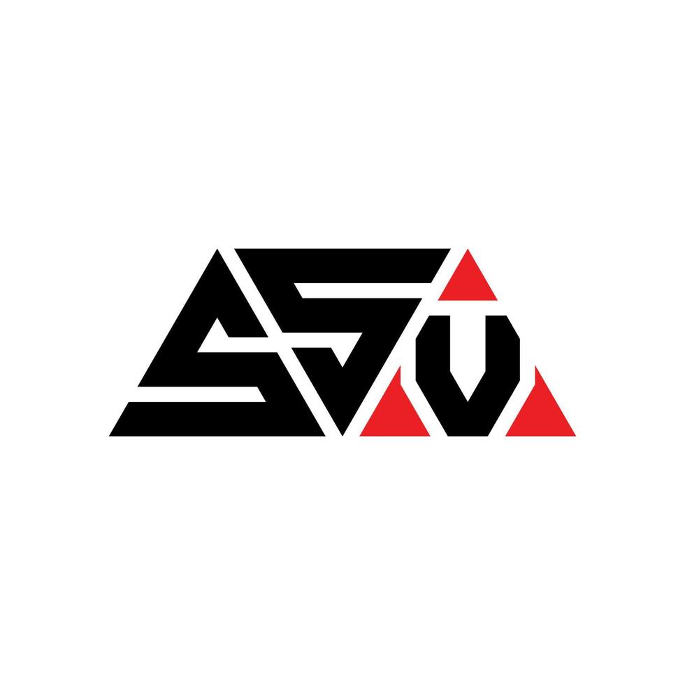 création de logo de lettre triangle ssv avec forme de triangle. monogramme de conception de logo triangle ssv. modèle de logo vectoriel triangle ssv avec couleur rouge. logo triangulaire ssv logo simple, élégant et luxueux. ssv