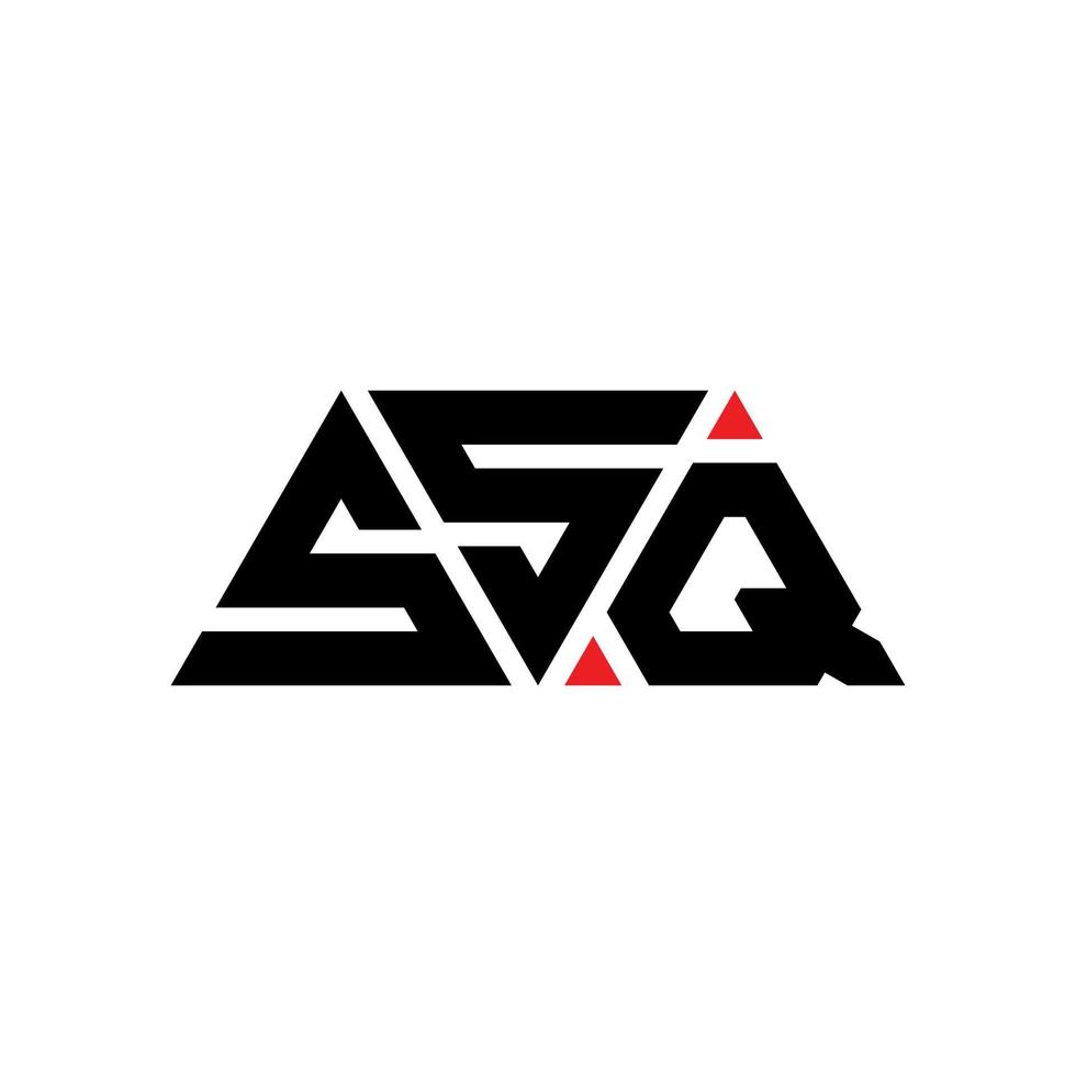 création de logo de lettre triangle ssq avec forme de triangle. monogramme de conception de logo triangle ssq. modèle de logo vectoriel triangle ssq avec couleur rouge. logo triangulaire ssq logo simple, élégant et luxueux. ssq
