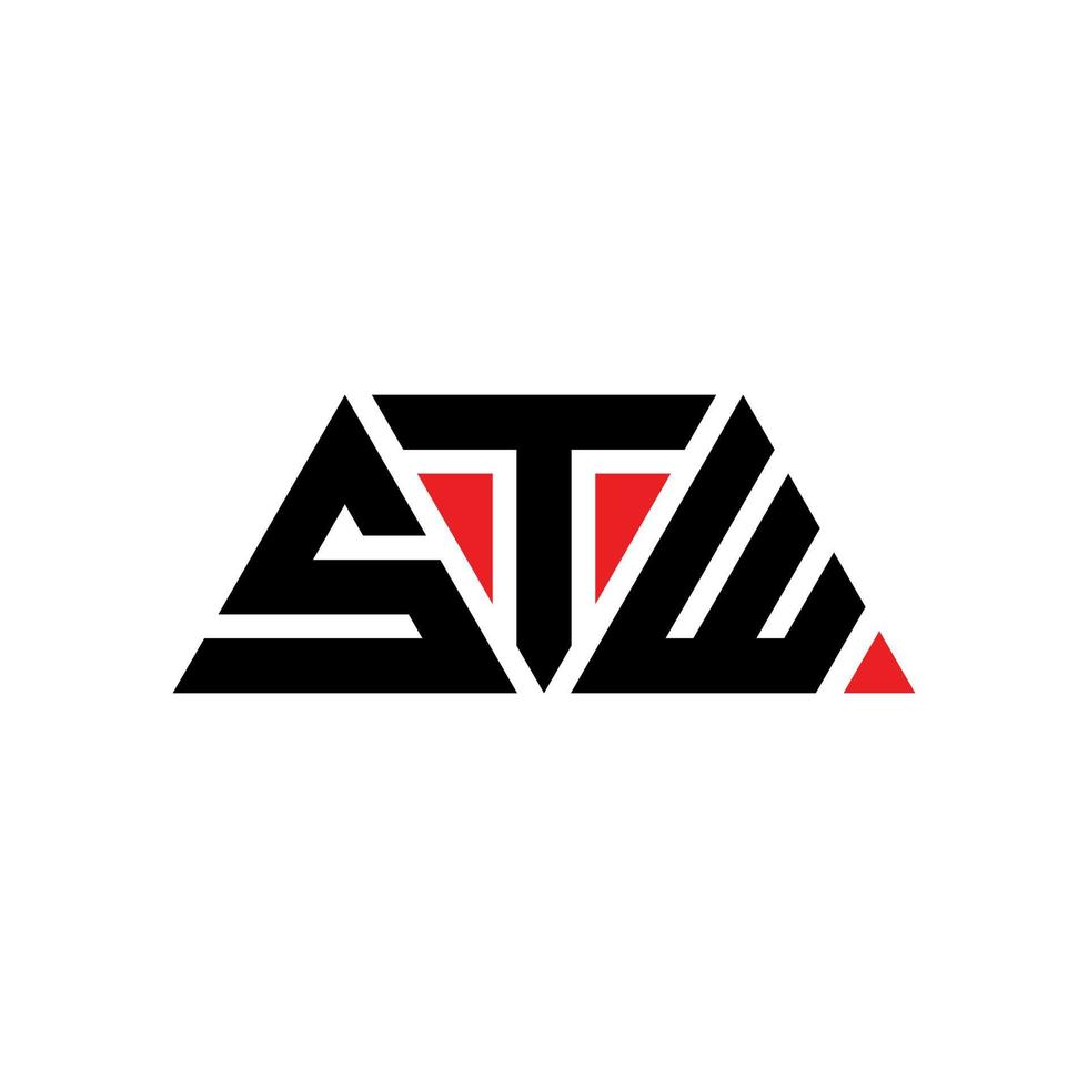 création de logo de lettre triangle stw avec forme de triangle. monogramme de conception de logo triangle stw. modèle de logo vectoriel triangle stw avec couleur rouge. logo triangulaire stw logo simple, élégant et luxueux. stw