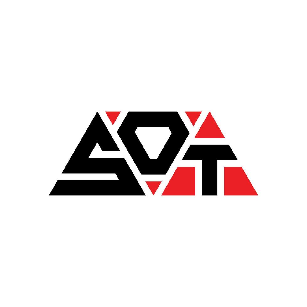 création de logo de lettre triangle sot avec forme de triangle. monogramme de conception de logo triangle sot. modèle de logo vectoriel triangle sot avec couleur rouge. sot logo triangulaire logo simple, élégant et luxueux. sot