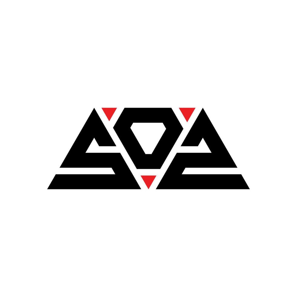 création de logo de lettre triangle soz avec forme de triangle. monogramme de conception de logo triangle soz. modèle de logo vectoriel triangle soz avec couleur rouge. logo triangulaire soz logo simple, élégant et luxueux. soz