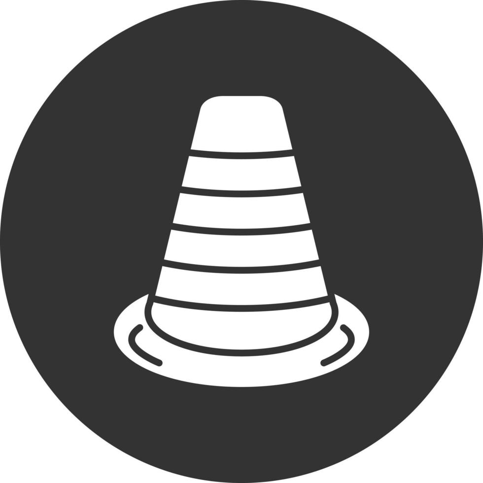 icône inversée de glyphe de cône de signalisation vecteur