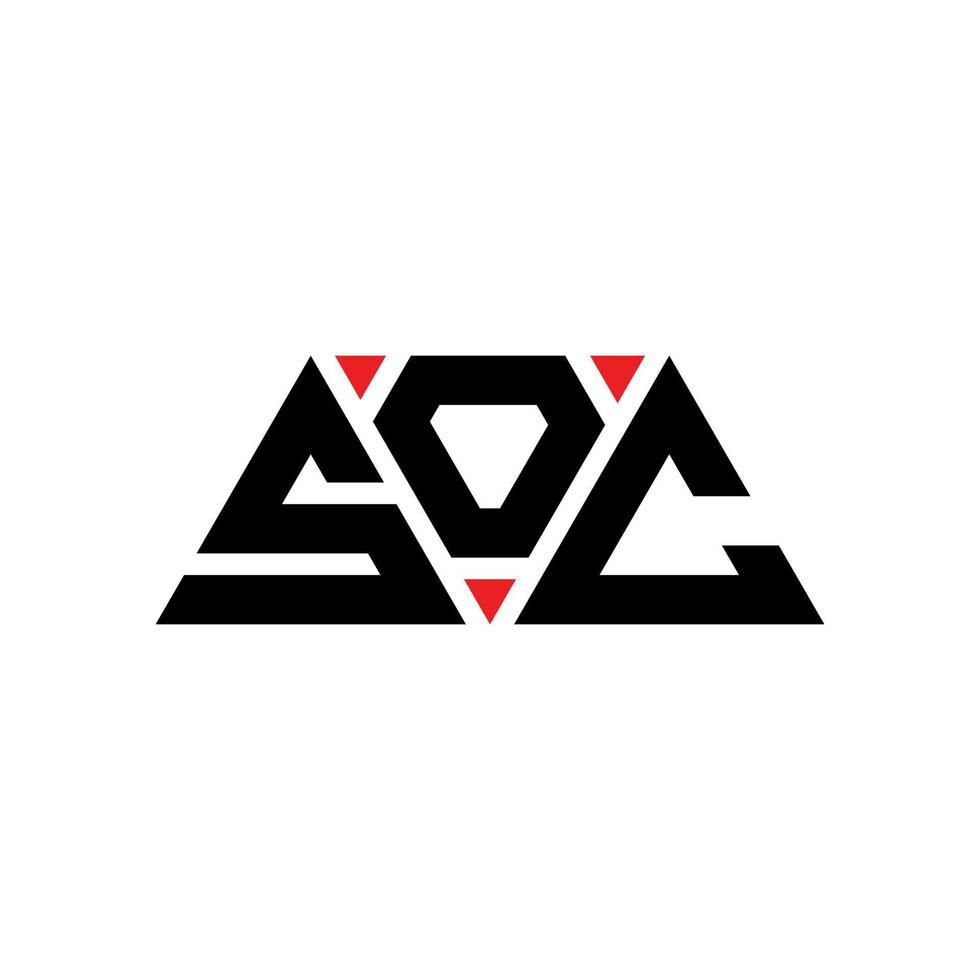 création de logo de lettre triangle soc avec forme de triangle. monogramme de conception de logo triangle soc. modèle de logo vectoriel triangle soc avec couleur rouge. logo triangulaire soc logo simple, élégant et luxueux. soc