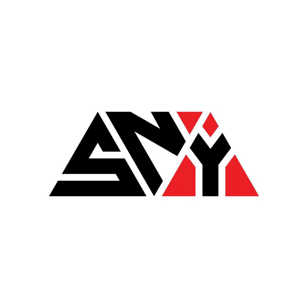 création de logo de lettre triangle sny avec forme de triangle. monogramme de conception de logo triangle sny. modèle de logo vectoriel triangle sny avec couleur rouge. sny logo triangulaire logo simple, élégant et luxueux. sny