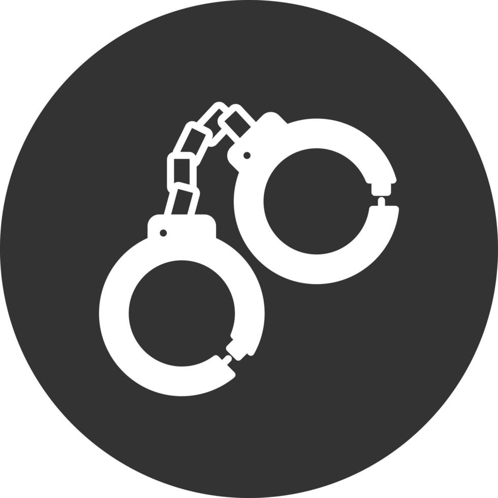icône inversée de glyphe de menottes de police vecteur