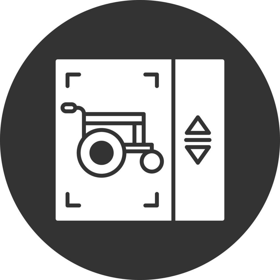 icône inversée de glyphe d'ascenseur vecteur