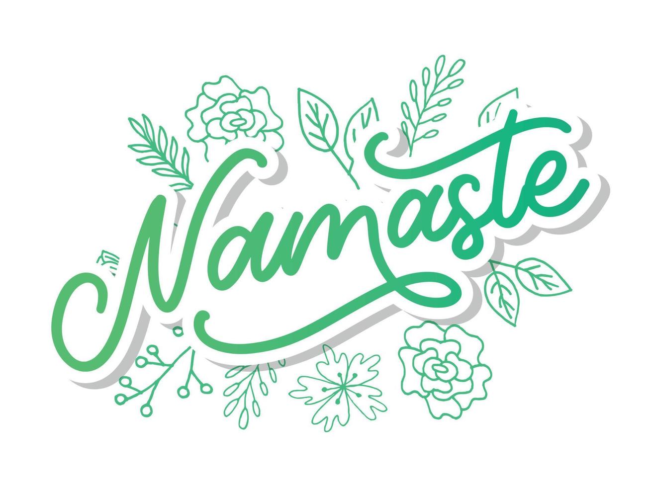 lettrage vectoriel. affiche calligraphique avec phrase - namaste. citation dessinée à la main. illustration vectorielle vecteur