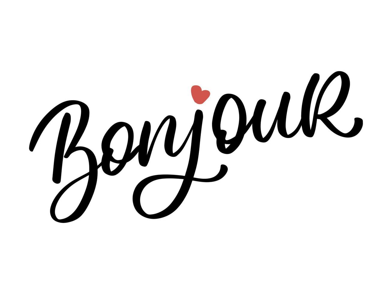 bonjour paris phrase vecteur lettrage calligraphie brosse tableau