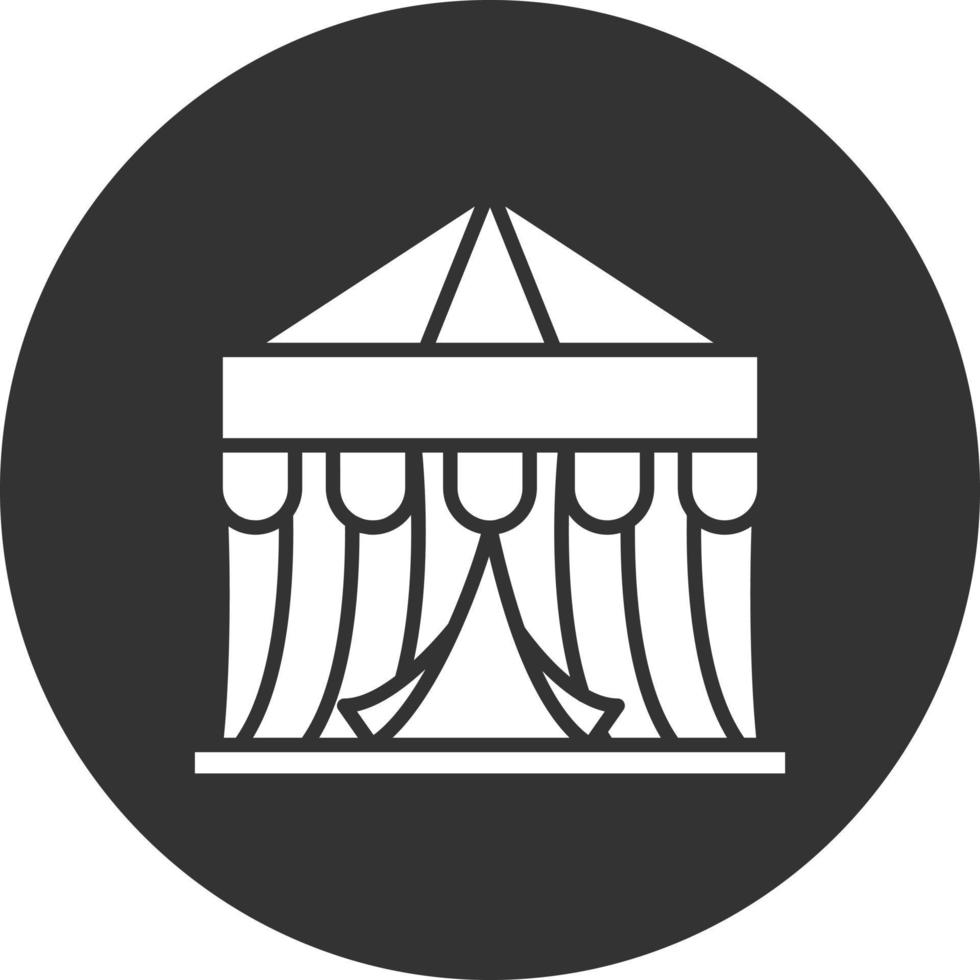 icône inversée de glyphe de tente de cirque vecteur