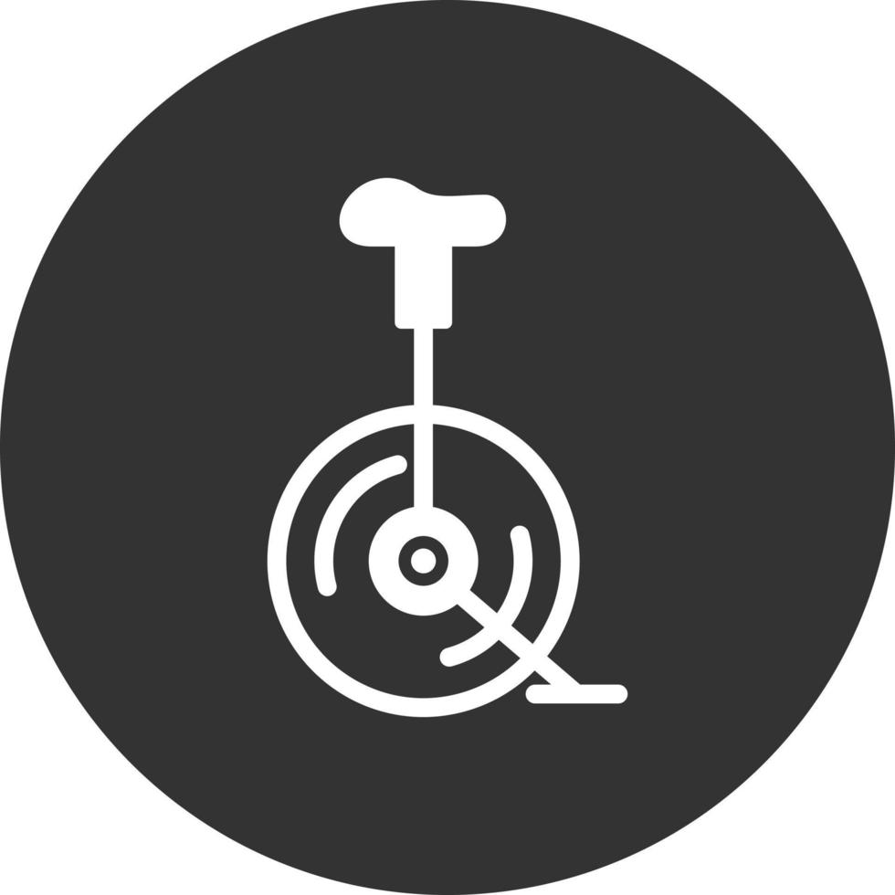 icône inversée de glyphe de monocycle vecteur