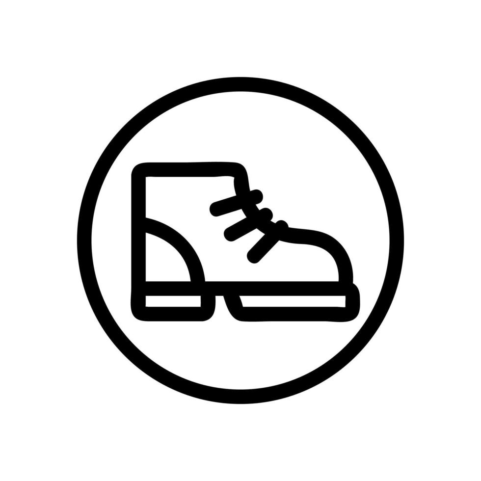 chaussures de vecteur d'icône de protection. illustration de symbole de contour isolé