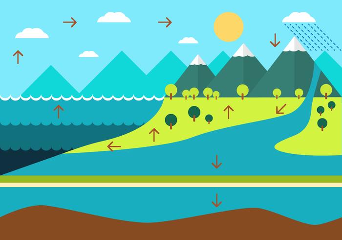 DIAGRAMME DE CYCLE D'EAU GRATUIT vecteur