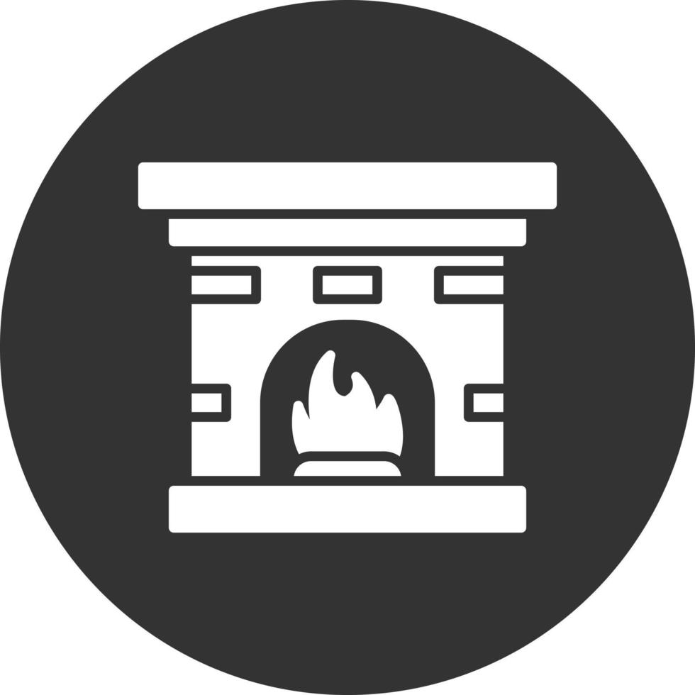 icône inversée de glyphe de cheminée vecteur