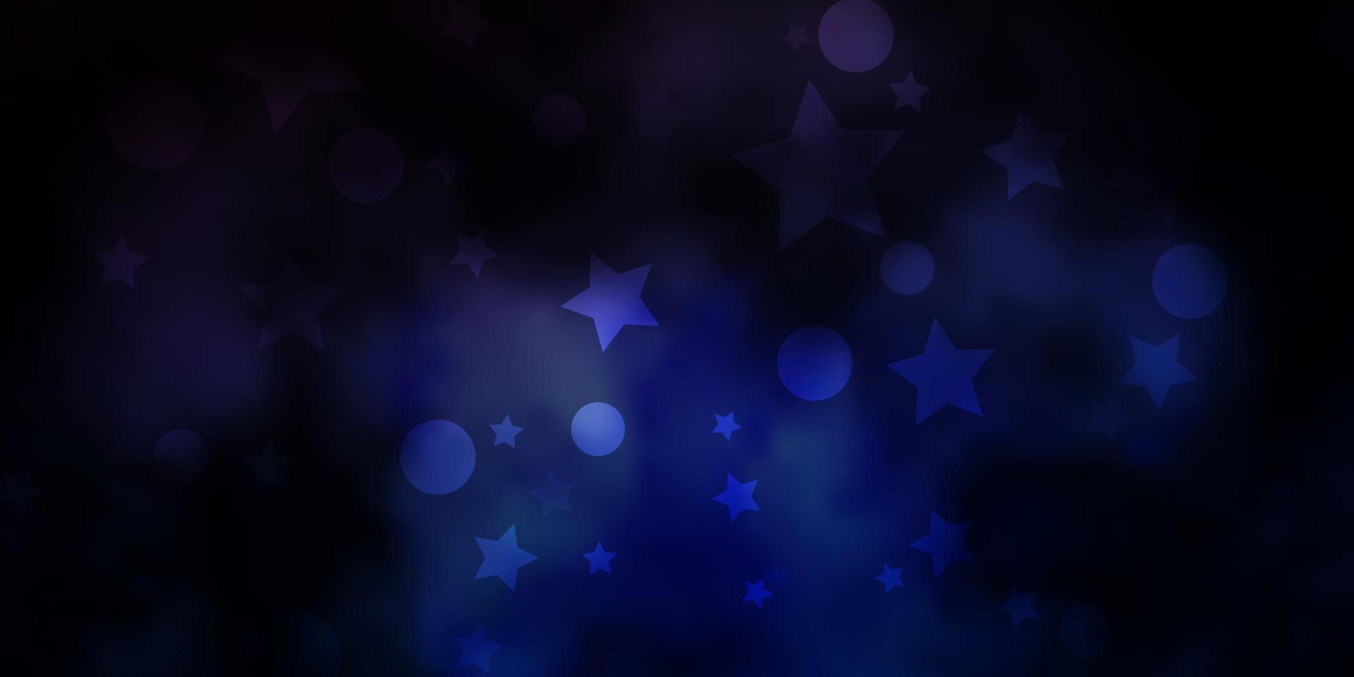 modèle vectoriel bleu foncé avec des cercles, des étoiles.