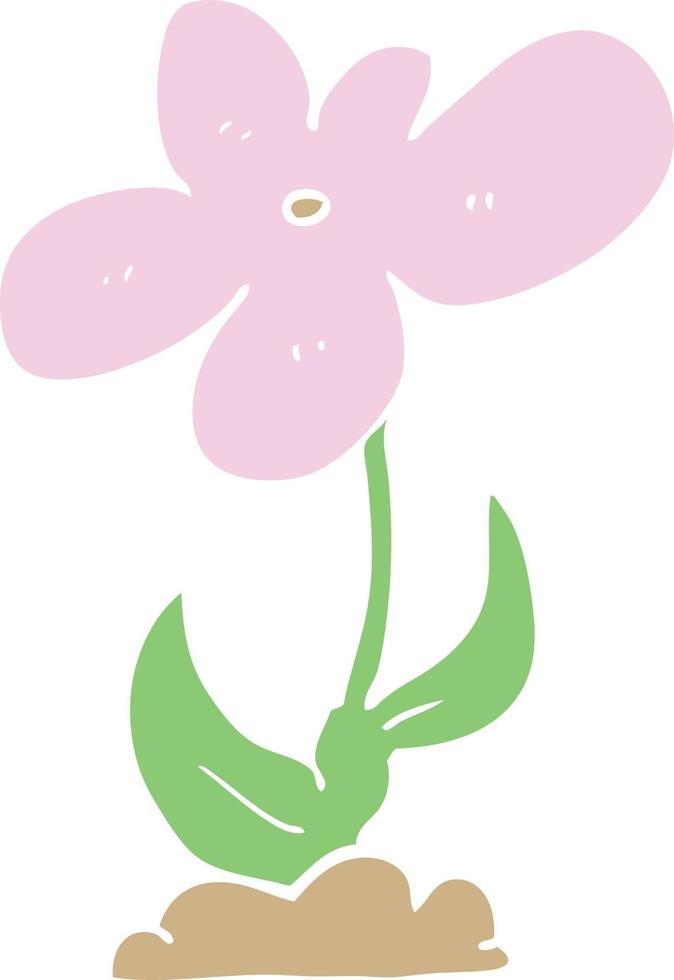 fleur de dessin animé de style plat couleur vecteur