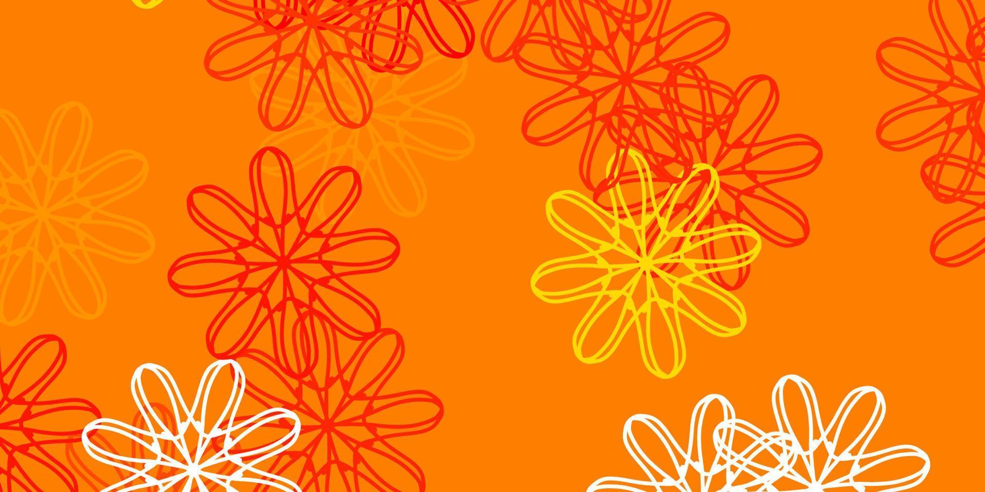 toile de fond naturel vecteur orange clair avec des fleurs.