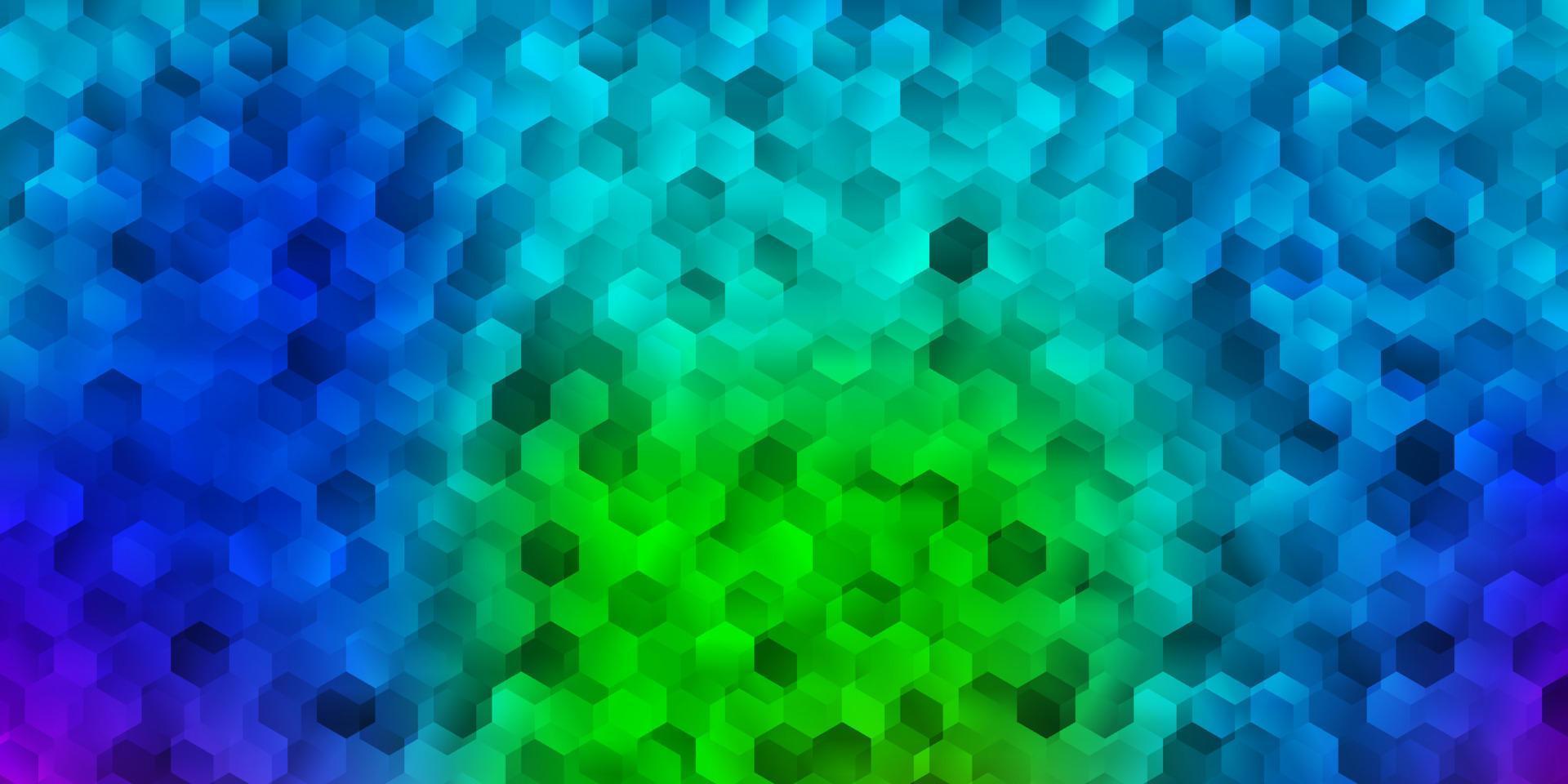 texture de vecteur multicolore léger avec des hexagones colorés.