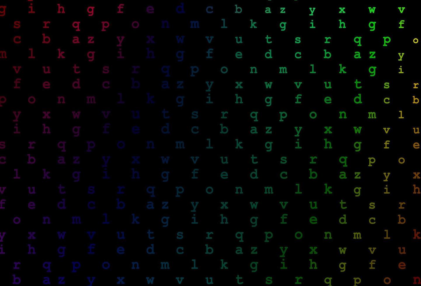 multicolore foncé, motif vectoriel arc-en-ciel avec symboles abc.