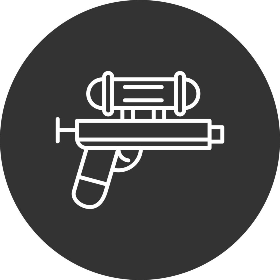 icône inversée de ligne de pistolet à eau vecteur