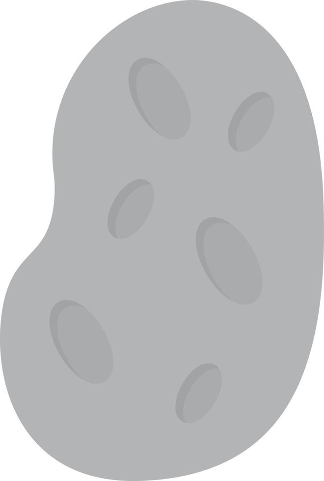 pomme de terre plate en niveaux de gris vecteur