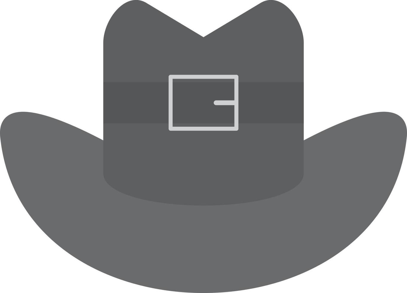 chapeau de cowboy gris plat vecteur