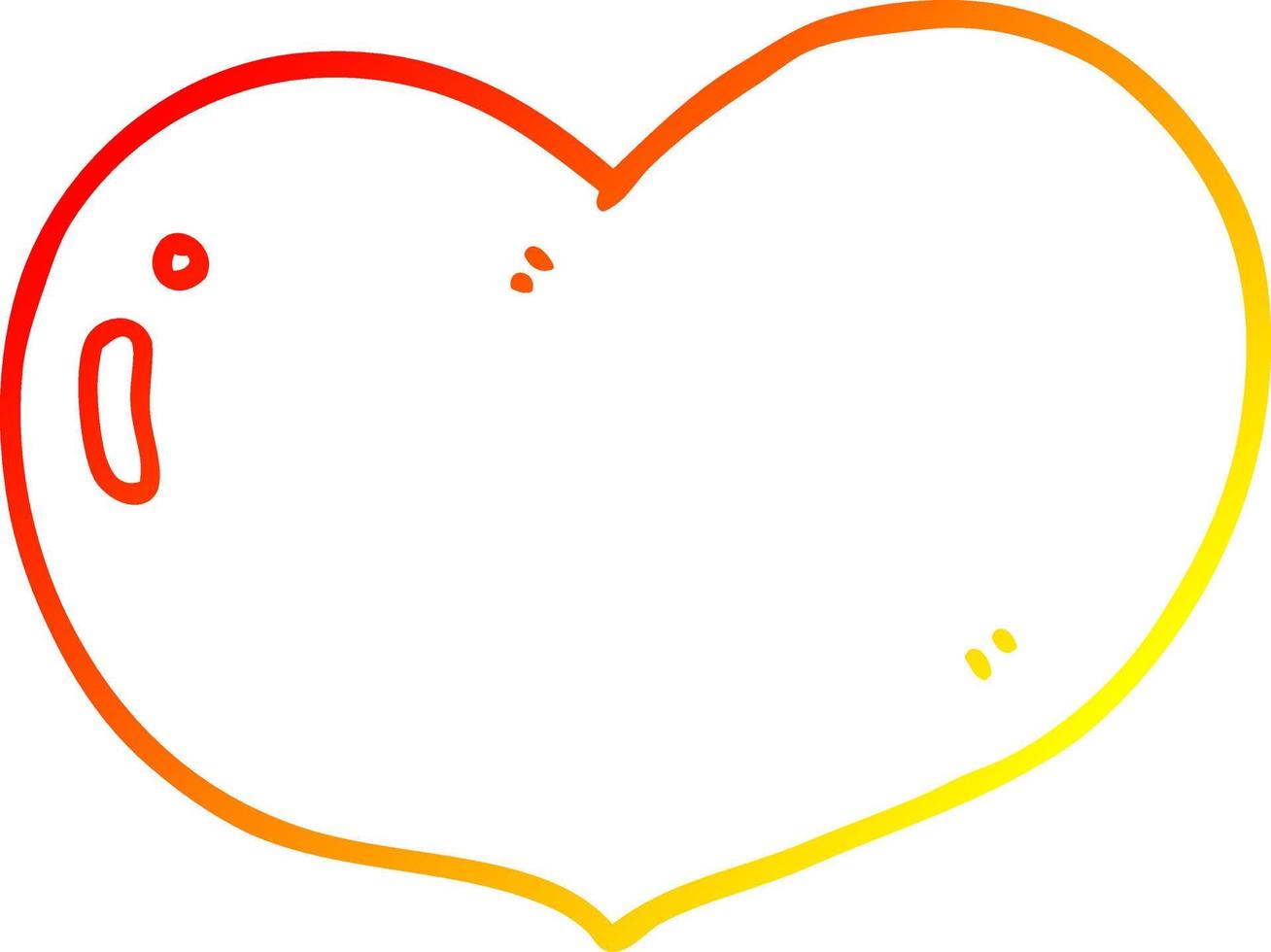 ligne de gradient chaud dessin coeur d'amour de dessin animé vecteur