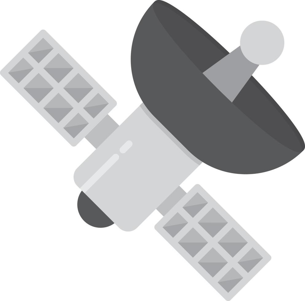 satellite plat en niveaux de gris vecteur