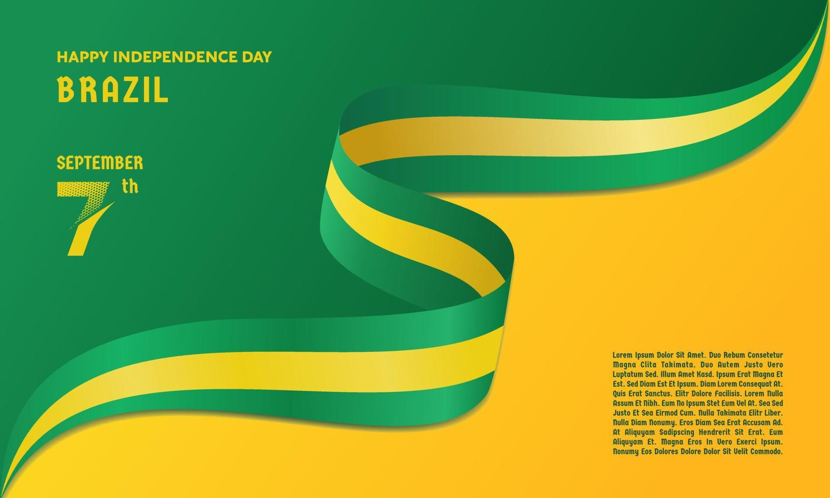 illustration vectorielle fête de l'indépendance du brésil. fond de carte de voeux vecteur