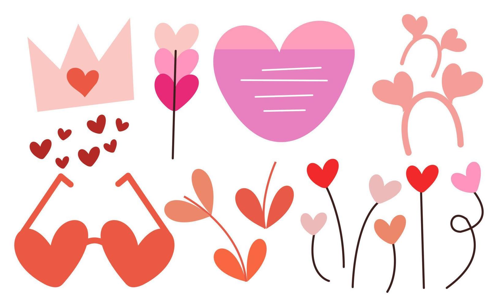 coeurs dessinés à la main doodles set vector