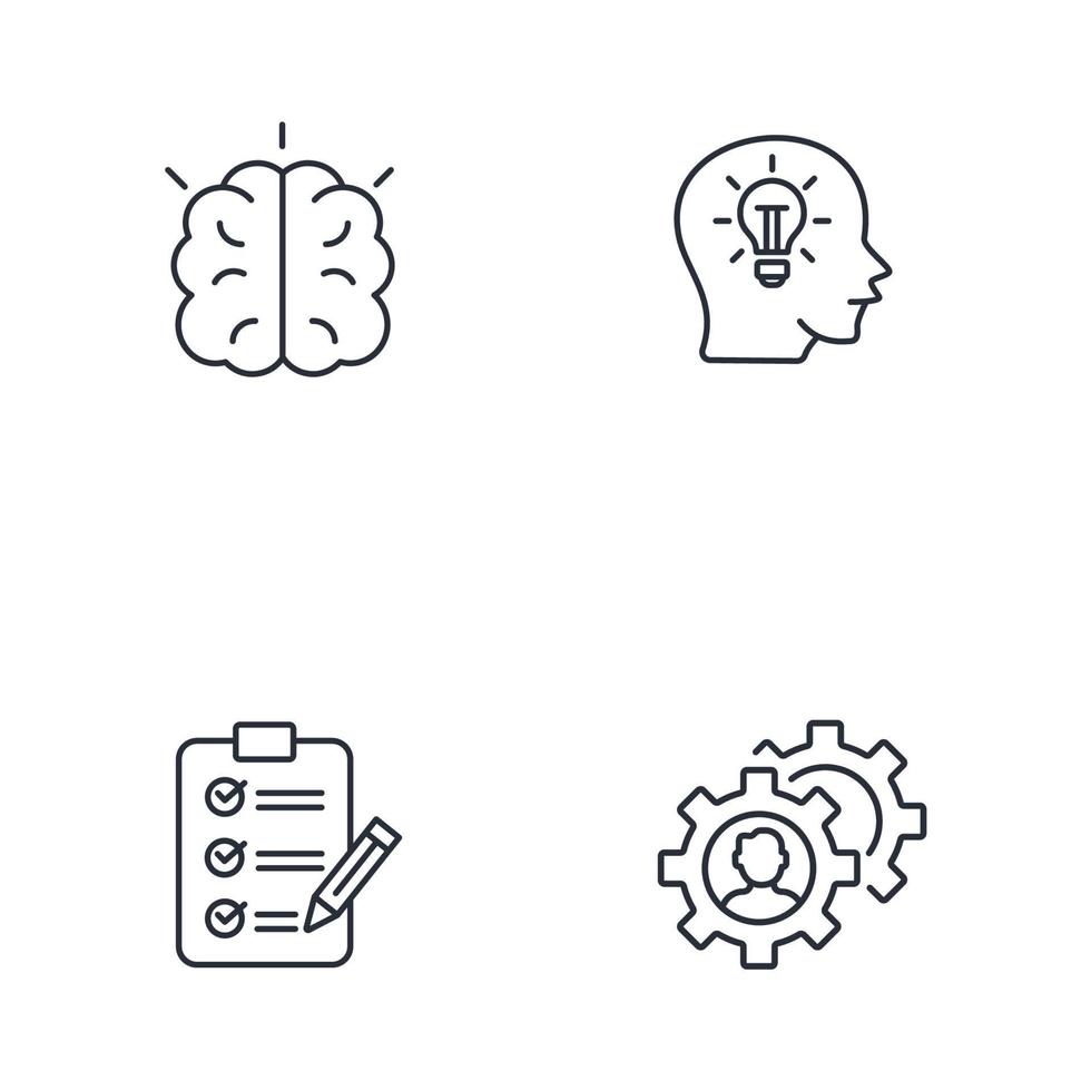 jeu d'icônes de créativité. éléments de vecteur de symbole de pack de créativité pour le web infographique