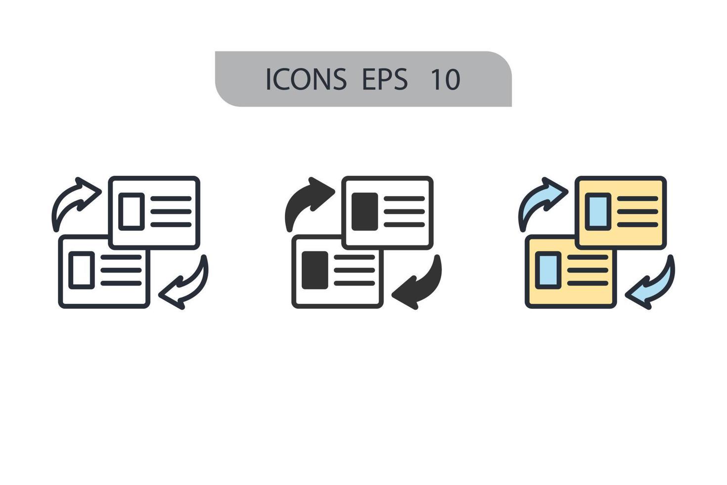 transférer des éléments de vecteur de symbole d'icônes pour le web infographique