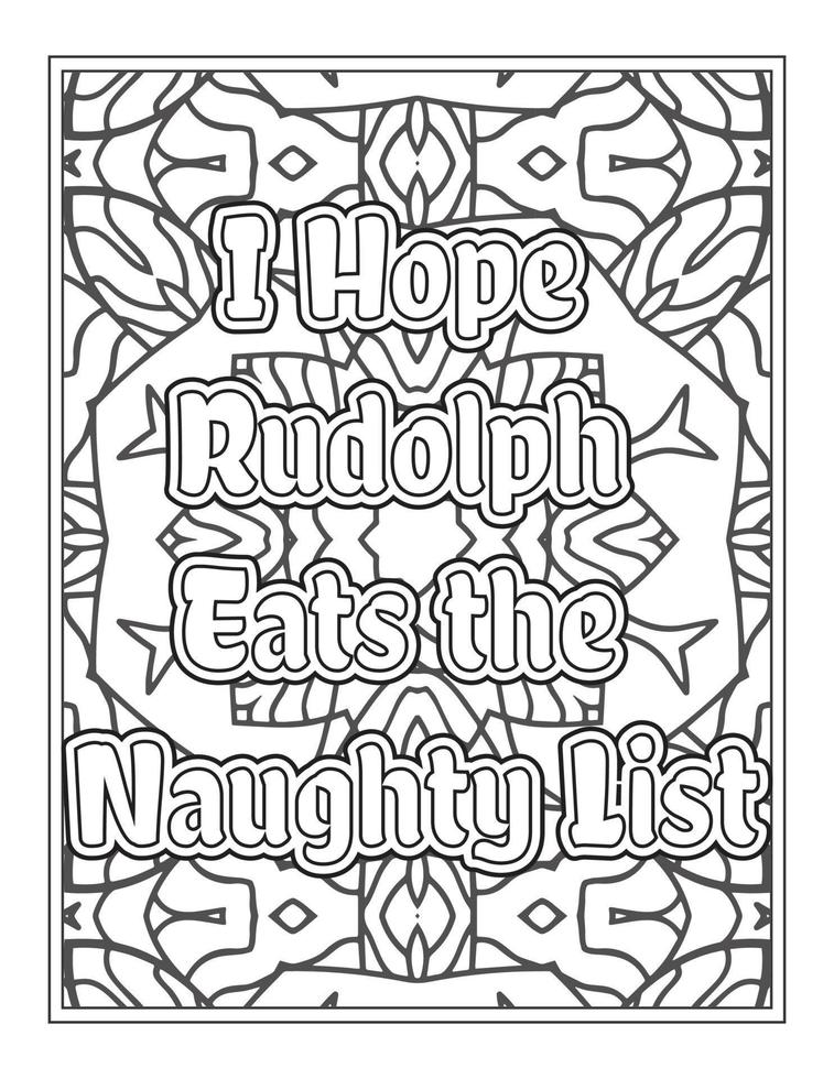 citations de noël page de livre de coloriage, mots inspirants conception de pages de livre de coloriage. conception de citations positives vecteur