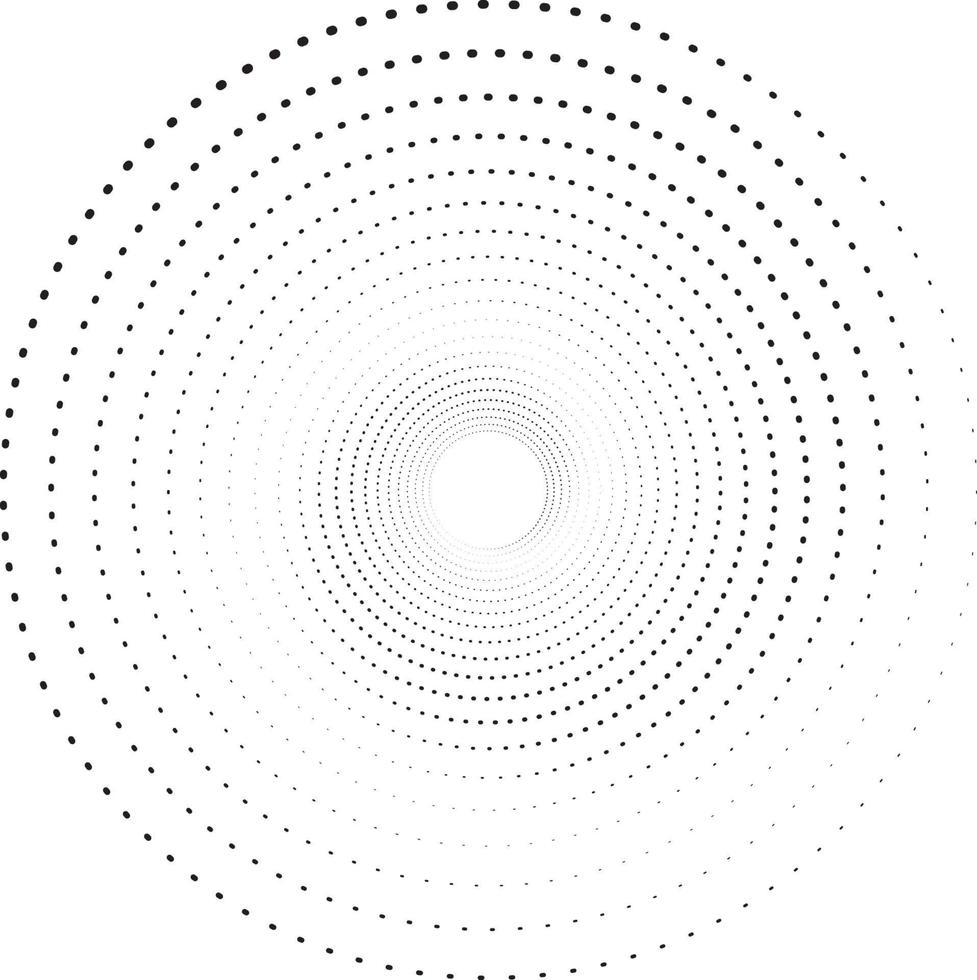 lignes de vitesse pointillées noires épaisses en demi-teintes. lignes de vitesse en forme de cercle. art géométrique. élément de conception pour le cadre, le logo, le tatouage, les pages Web, les impressions, les affiches, le modèle, l'arrière-plan vectoriel abstrait.