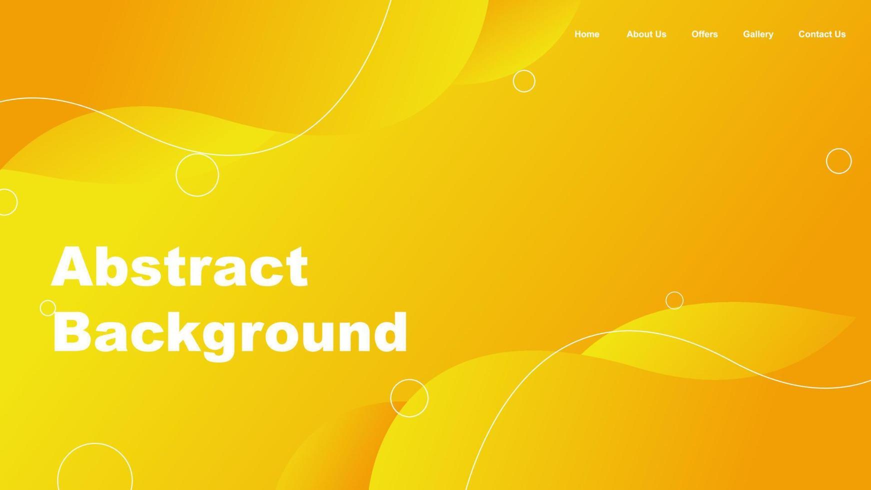 page de destination du site web abstrait avec un beau dégradé jaune et orange vecteur