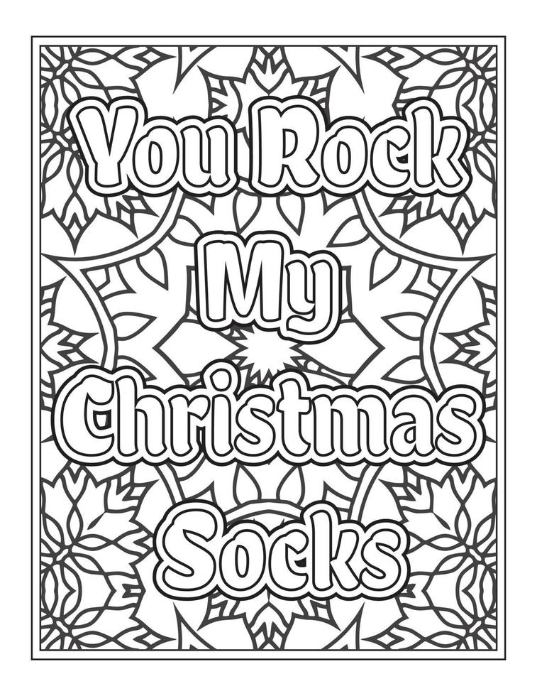 citations de noël page de livre de coloriage, mots inspirants conception de pages de livre de coloriage. conception de citations positives vecteur