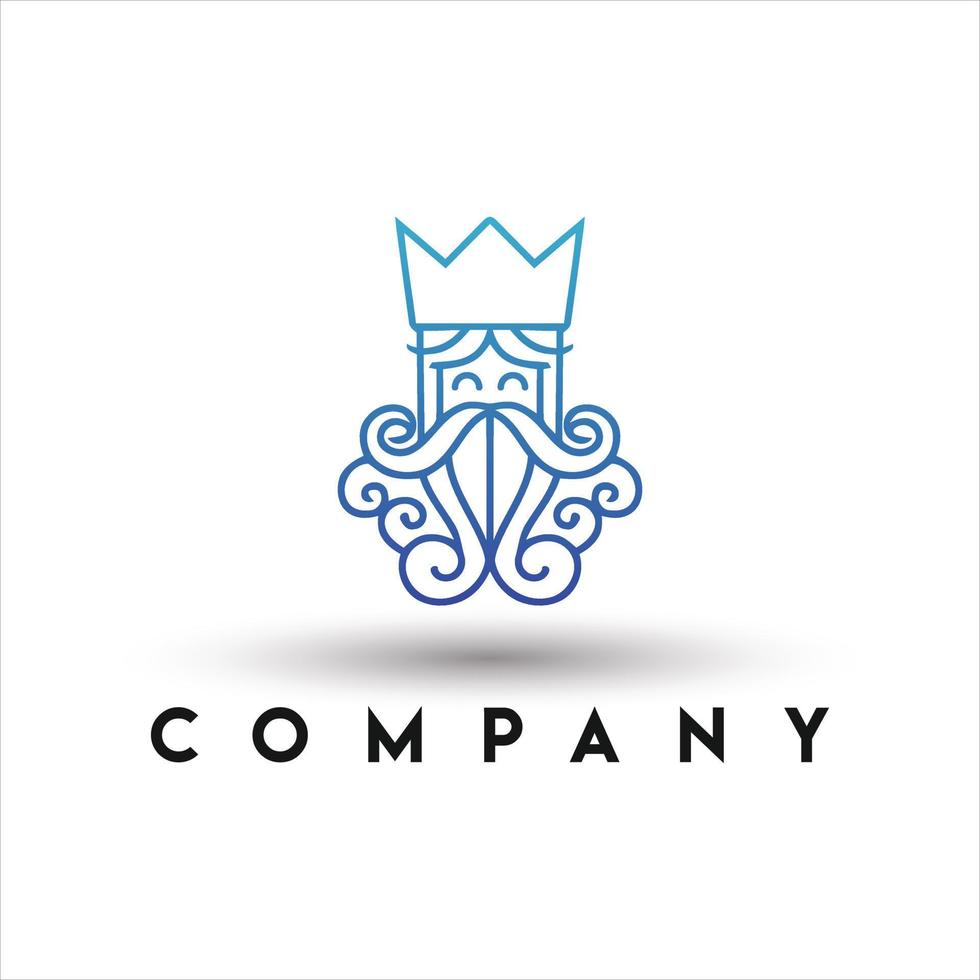 logo du roi des océans. logo du roi de l'eau vecteur